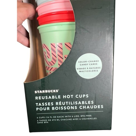 NEW Starbucks Color‎ Changing Hot Cups 5-Pack 2020 Candy Cane Christmas - Picture 3 of 7